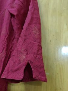 Red Printed Button-Down Dress