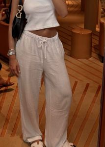 H&amp;M White Linen Pants