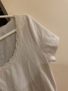 White Lace Trim Crop Top