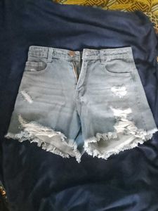 Denim Ripped Shorts