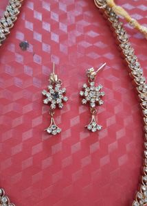 Long American Diamond Necklace Set