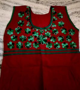 Beautiful Embroidery Maroon Kurta