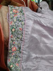 Embroidered Lavender Kurta Set