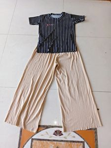 Plazzo And T Shirt