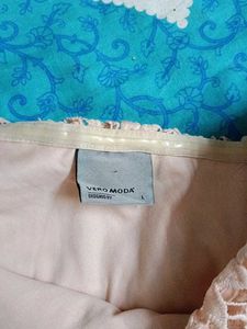 Cream Coloured Light Pink Lacy Dress