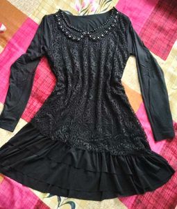 Black Lace Long Sleeve Dress