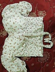 Floral printed padded crop top from baby girl
