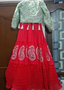 Girls Red Dress With Jacket