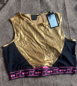 Gold &amp; Black Crop Top