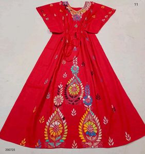 Kantha Stitched Kaftan Night Gown