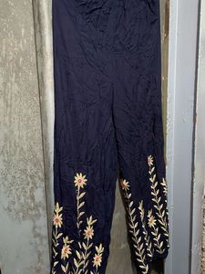 Embroidered Palazzo Pants