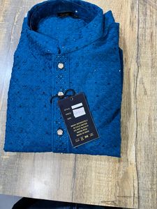 BRIENDS PREMIUM BLUE CHICKEN WORK KURTA 44 Size