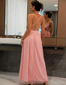 Pink Sequin Maxi Dress