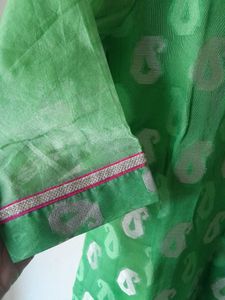 Shiny Green Net Kurta