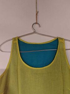 Teal &amp; Yellow Reversible Tank Top (M)