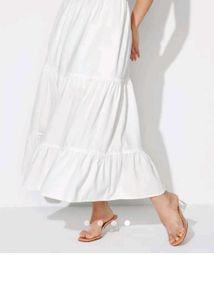 Savana White Long Skirt