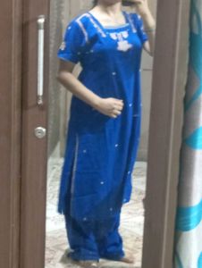 Y2K Chatpata Blue Embroidered Kurta Set
