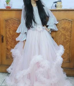 Pink Ruffle Gown For Kid Girl