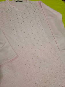 Pink Knitted women's kurti