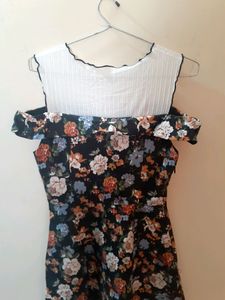 Fun And Flowers Black Skater Dress