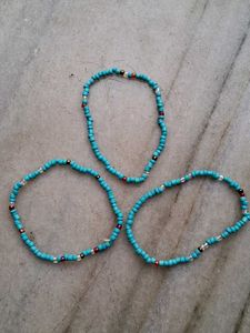 Turquoise Seed Bead Bracelets (Set of 3)