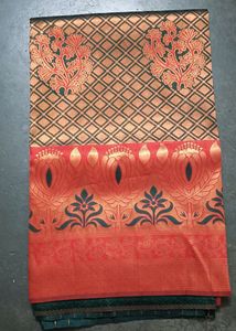 Beautiful Kerala Silk Saree With Blouse Piece