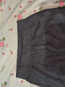 Gray Knit Midi Skirt