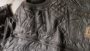 Black Quilted Hooded Vest