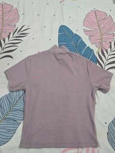 Lavendar/Pink High Neck Roadster Top For Women
