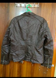 Brown Faux Leather Jacket