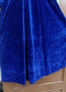 Blue Velvet Wrap Dress