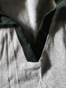 Gray Polo Shirt with Heart Detail