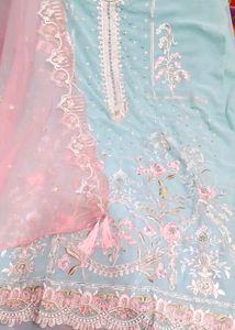 Pakistani Embroidered Fancy Dress Material