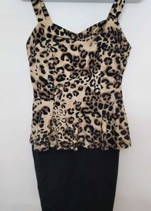 Leopard Print Peplum Dress