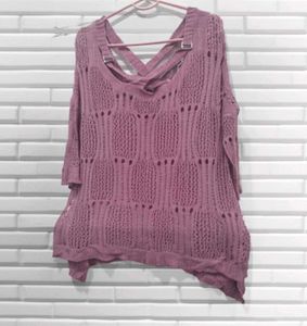 Combo Lavender Knit Poncho