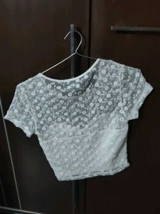 Forever 21 Off Whute Crop Top