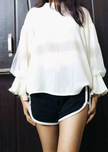 Sheer Off-white Korean Top｡⁠*⁠♡