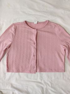 Pink Crop Cardigan