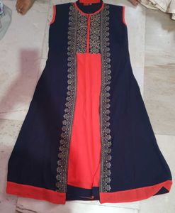 Stylish Navy &amp; Coral Dress