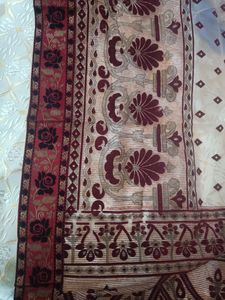 Unworn Tissue Saree With Velvet Print..