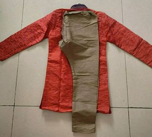 Orange Kids Kurta Pajama Set