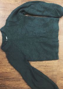 h&amp;m Teal Knit Sweater with bell sleeves