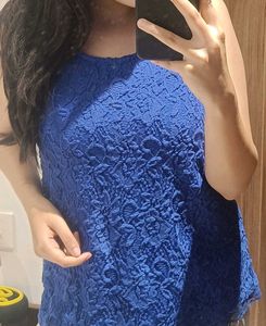 Lace Blue Sleeveless Top By Ginger From Lifestyle