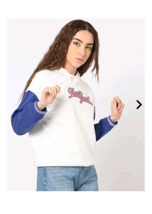 Stylish White Hoodie (Little Bit Stain On Back)