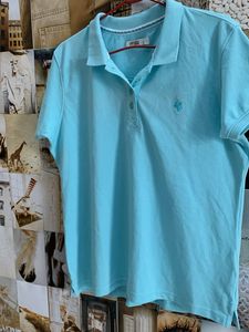 Cute Light Blue Polo Top