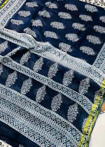 Cotton Indigo Saree