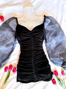 Price Drop!!SSS Black Velvet Bodycon Dress