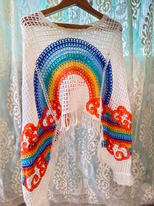 Rainbow Crochet Top Free Size