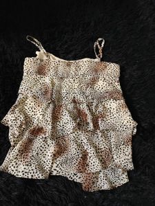 Leopard Print Tiered Top
