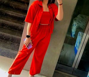 Pretty Tamoto Red Co Ord Set of 3 piece